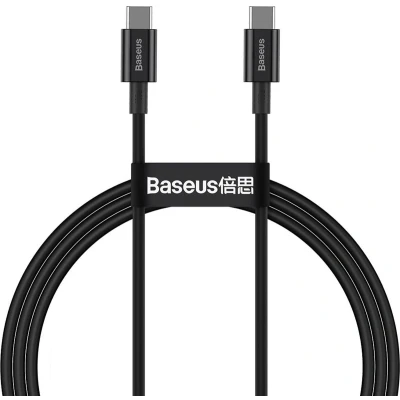 Afbeelding van Baseus USB C Snellader 100W to Kabel TYPE 1 Meter Zwart