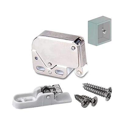 Afbeelding van LOOTICH Push to Open Mini Klink voor Keukenkast Kast Kledingkast Deur Automatische Lente Flap Touch Catch Schroefbevestiging Pack van 15