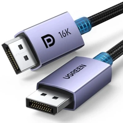 Afbeelding van UGREEN DisplayPort 2.1 kabel, VESA gecertificeerd, DP 2.0 naar ondersteunt 16K @30 Hz, 8K@60Hz, 4K@240Hz 80 Gbps HDR, HDCP, kabel(3M)