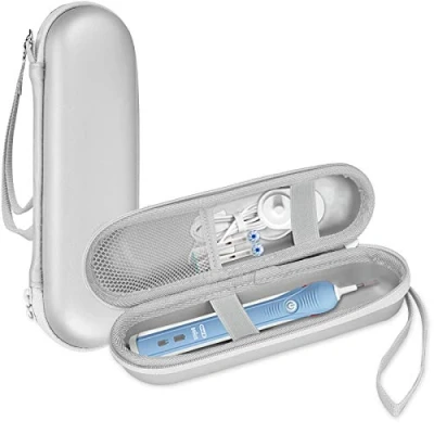 Afbeelding van ProCase Reiskoffer voor Oral B Philips Elektrische Tandenborstel, Houder Harde Draagtas Zilver