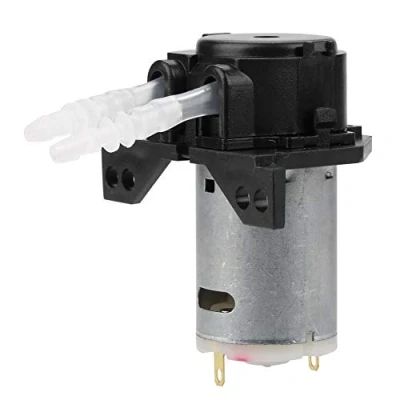 Afbeelding van FTVOGUE peristaltische pomp DC12V/24V doseerpomp doe het zelf buiskop voor aquarium lab chemische analyse (zwart 12v 3* 5)