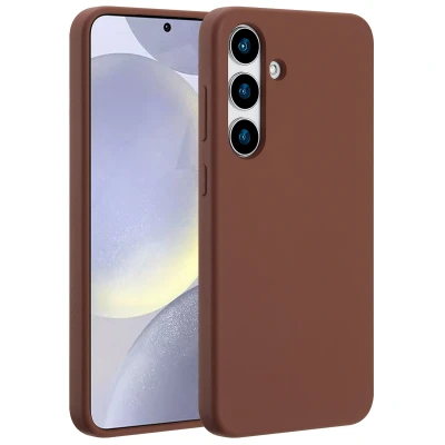 Afbeelding van Samsung Galaxy S25 Plus MagSafe Hoesje Siliconen en TPU (zacht) Accezz Softcase/Backcover Bruin Telefoonhoesje