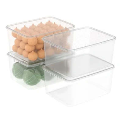 Afbeelding van Cetomo 10L* 4 voedselopslagcontainers, magnetron, vriezer en vaatwasmachinebestendig, lunchboxen, koelkast organizer bakken met deksel