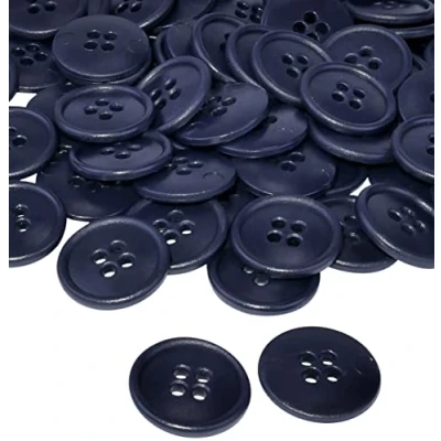 Afbeelding van AERZETIX C56531 100 ronde naaiknopen Ø20x3 mm met 4 gaten Kleur indigoblauw 32L L32 van kunststof Opening 3 korte naai accessoires kleding mode breiwerk decoratie