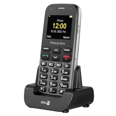 Afbeelding van Doro Primo 218, Single SIM, 5,08 cm, Zwart