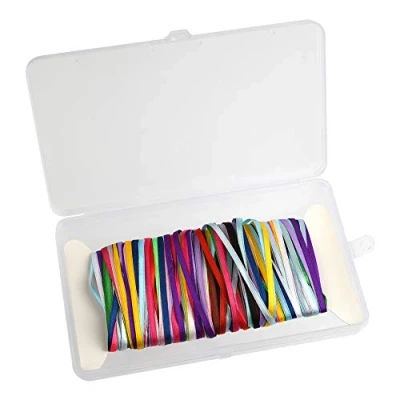 Afbeelding van FEPITO Satijnen lint, 18 stuks x 4 m, 3 mm, in verschillende kleuren, cadeaulint, bruiloft, decoratief stoffen lint voor Valentijnsdag, bedankje, verjaardag, Kerstmis