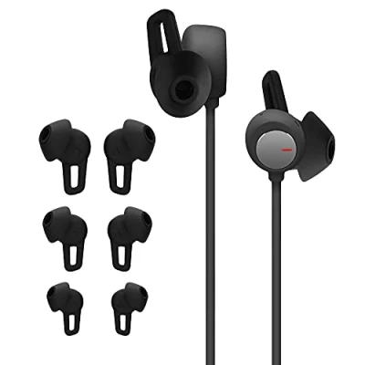 Afbeelding van kwmobile 6x cover voor in ear oortjes geschikt Huawei FreeLace Pro Vervangende oordopjes van siliconen zwart 3 maten