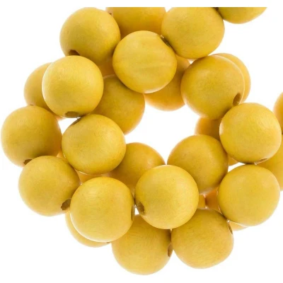 Afbeelding van Houten Kralen Intense Look (20 mm) Yellow stuks)