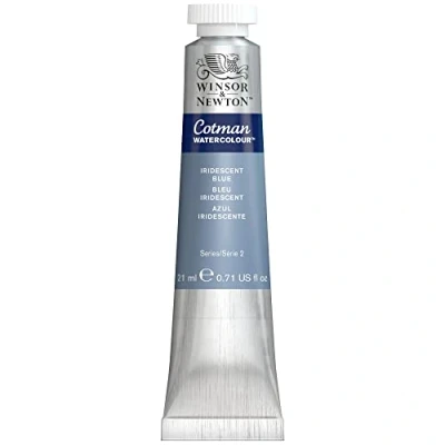 Afbeelding van Winsor &amp; Newton 0308472 Cotman Metallic Watercolour Studio aquarelverf, levendige kleuren van hoge kwaliteit met zeer goede verwerkingseigenschappen, 21ml Tube Iridescent Blue