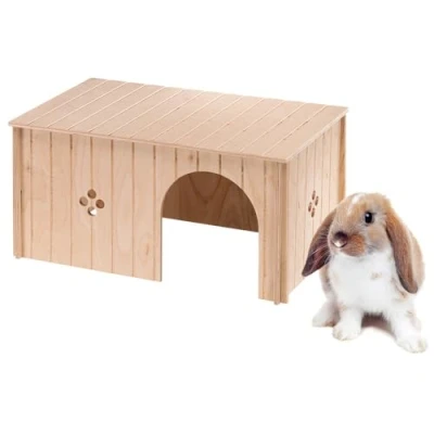 Afbeelding van Ferplast Konijnenhuis Sin Maxi 26 X 52 31 Cm Hout Lichtbruin