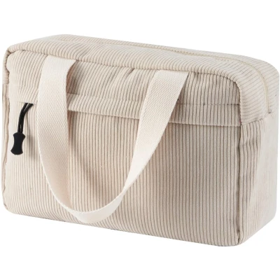 Afbeelding van Ibenzoa® Ruime en Stijlvolle Corduroy Toilettas voor Dames met Smiley Detail Reizen Dagelijks Gebruik