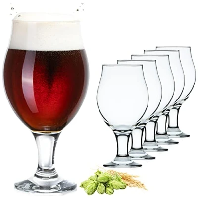 Afbeelding van Bier Tulpen Bierglazen Set 6 Stuks 500ml (max. 560ml) Mokken Glas Draaibare Pilsner Glazen Altbierglas