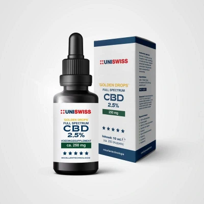 Afbeelding van Uniswiss Cbd Full Spectrum 2,5% Golden Drops, 10 ml