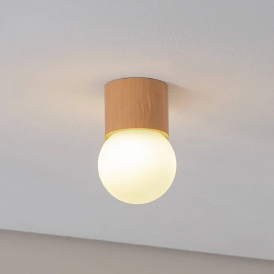 Afbeelding van SOLLUX LIGHTING Boomo plafondlamp, Ø 12 cm, hout