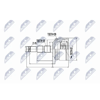 Afbeelding van Homokineet reparatie set, aandrijfas NTY NPZ PL 034