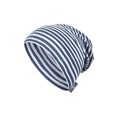 Afbeelding van Sterntaler Slouch Beanie Gestreept Medium Blauw