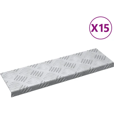 Afbeelding van vidaXL Zilver Aluminium 60 x 18 2.5 cm Antislip Traploop