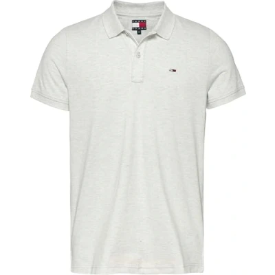 Afbeelding van Tommy Jeans SLIM Placket Poloshirt grey, Heren, Maat: 48, Grey