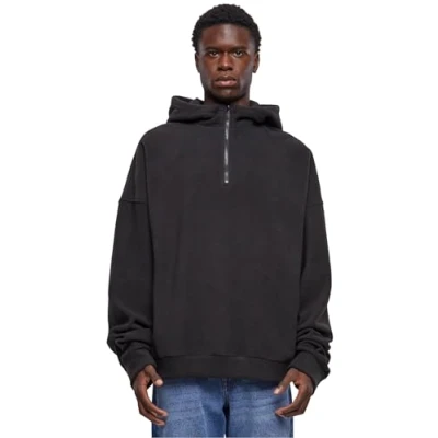 Afbeelding van Urban Classics HALF ZIP Fleece trui, Heren, Maat: 3XL, Black