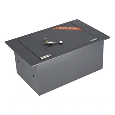 Afbeelding van Brihard A4 documentenkluis voor op de vloer met sleutelslot 13,5L veilige opslag buitenafmetingen 18x42x26cm I huiskluis zware kluis binnenafmetingen 17x36x22cm