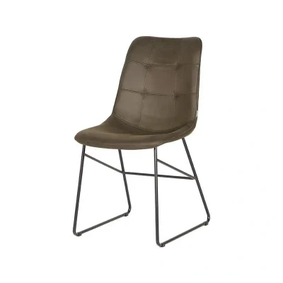 Afbeelding van LABEL51 Eetkamerstoel Slim Army green Microfiber Majorr