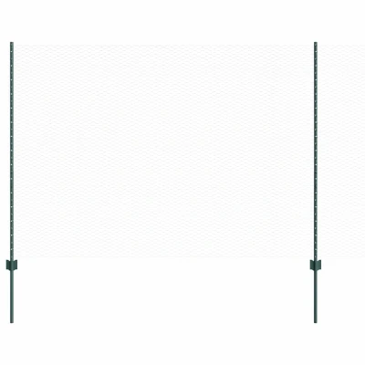 Afbeelding van vidaXL Hekpalen 11 stuks U kanaal Groen 160 cm Staal, Hexagonaal hek 1,6x100 m Staal