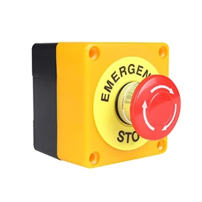 Afbeelding van WANGCL Emergency Stop Knop Rotary Schakelaar knoppen 1NO 1NC Station Box met Sign