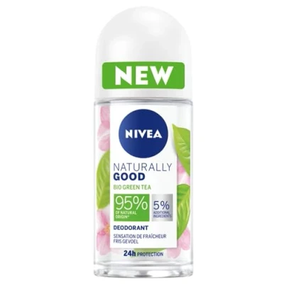 Afbeelding van Nivea Naturally Good Bio Green Tea Deodorant Roll On Voordeelverpakking 6x50ML