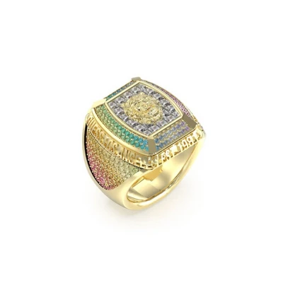 Afbeelding van Guess JUMR05034JWYGMC64 Ring Heren Lion King Ringmaat 64