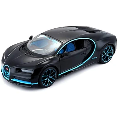 Afbeelding van Maisto Bugatti Chiron: originele modelauto op schaal 1:24, beweegbare deuren, 19 cm, grijs (531514BK)