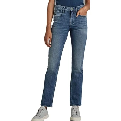Afbeelding van G Star Raw dames Jeans Noxer High Waist Straight,Blauw (Faded Santorini C911 c767)29W / 30L