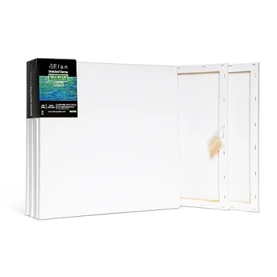Afbeelding van Elan Gespannen schildersdoeken 40x40 CM, 6 Pack schildersdoeken, schilderscanvas bulk, schildersdoek voor volwassenen Blanco schilderscanvas, het schilderen kunstcanvas