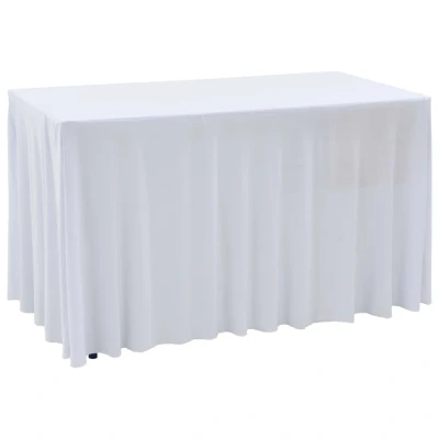 Afbeelding van 2 st Tafelhoezen stretch met rok 243x76x74 cm wit