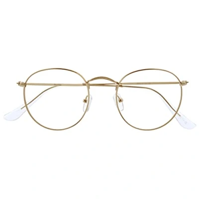Afbeelding van Opulize Sol Blauw Licht Blokkerende Bril Cool Metalen Retro Vermindert Glare Anti Hoofdpijn Verbeteren Slaap Computer Gaming Mens Womens B94, Goud