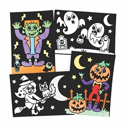 Afbeelding van Baker Ross FE737 Halloween kleur In Foto decoraties Pak van 10, vilten ambachtelijke foto&#039;s, maak je eigen fotodecoratie, knutselset voor kinderen om te versieren en weer geven