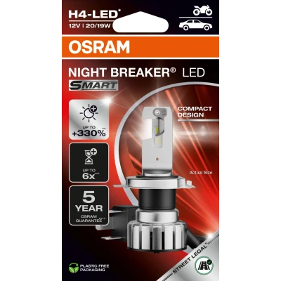 Afbeelding van Osram Night Breaker LED Smart H4 Moto 64193DWNBSM 1HB enkele lamp