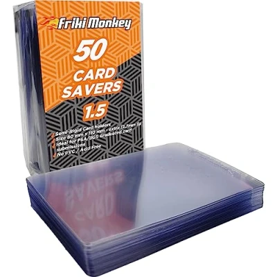 Afbeelding van Card Saver 1,5, verpakking met 50 beschermers, PSA Grading Sleeves, 80 x 110 mm kaarthouder, kaartbeschermers, Magic kaarten, NBA kaartbescherming voor verzamelkaarten.