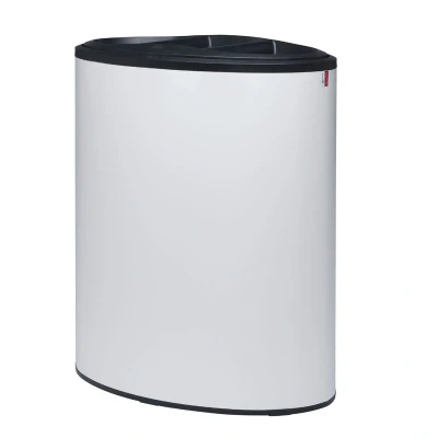 Afbeelding van Lune Binc afvalbak 3 stromen met open deksel Wit