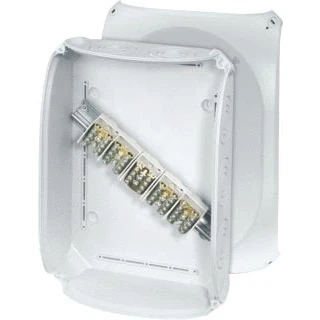 Afbeelding van Hensel enycase kabeldoos 6 35mm2 grijs ral7035 355x255x122mm 5 polig met aftakklemmen hoofdleiding ip66 dk5035s