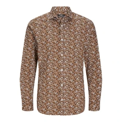 Afbeelding van Jprblablackpool Stretch Shirt Ls Aw24 Sn, Nuthatch/Fit: slim fit, S