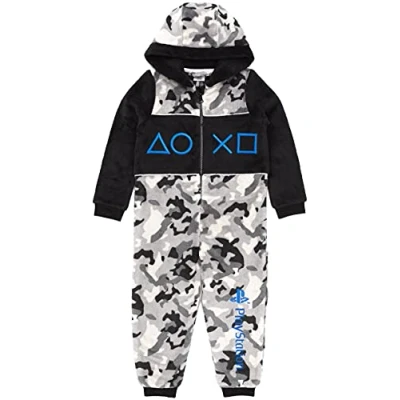 Afbeelding van PlayStation onesie jongens pyjama in één camo game kinderen 9 10 jaar