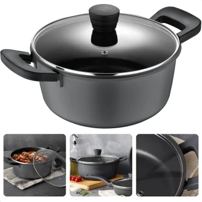 Afbeelding van Cheqo® Inductie Aluminium Kookpan met Anti aanbaklaag 2.5 Liter Geschikt voor 20 cm Diameter Hapjespan Alle Warmtebronnen