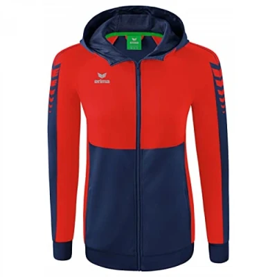 Afbeelding van Erima Six Wings trainingsjack met capuchon dames new navy/rood