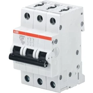 Afbeelding van Abb s203m installatieautomaat 3p d karakteristiek 20a iec en 60898 1 10 ka iec60947 2 15 3 module breedte 52 5mm 2cds273001r0201