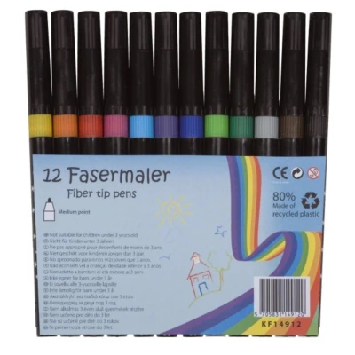 Afbeelding van Q connect Viltstift, Geassorteerde Kleuren, Pak Van 12 Stuks Viltstift