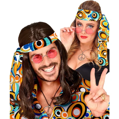 Afbeelding van Widmann Wilde Haarband Jaren 70 Herma Multicolor Carnavalskleding Verkleedkleding