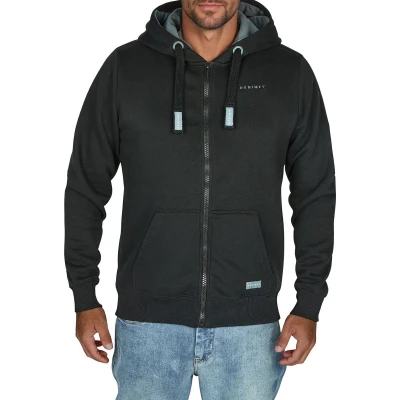 Afbeelding van DENIMFY DFLeo Sweatjack voor heren, met capuchon, ritssluiting, regular fit, beige, blauw, zwart, groen, grijs, S, M, L, XL, XXL, 3XL, 4XL, 5XL, Black turbid Blue, S