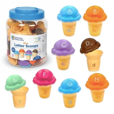 Afbeelding van Learning Resources Mini Letter IJsjes, alfabet speelgoed voor 3 jarigen, leer letters, ABC spelling spelletjes, kleuren sorteren, letters leren