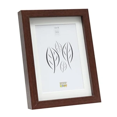 Afbeelding van Deknudt Frames fotolijst bruin met passe partout 10x15 / 13x18 cm