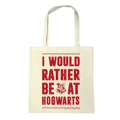 Afbeelding van LOGOSHIRT Harry Potter I would Rather Be At Hogwarts Shopper Tote beige Gelicentieerd origineel ontwerp